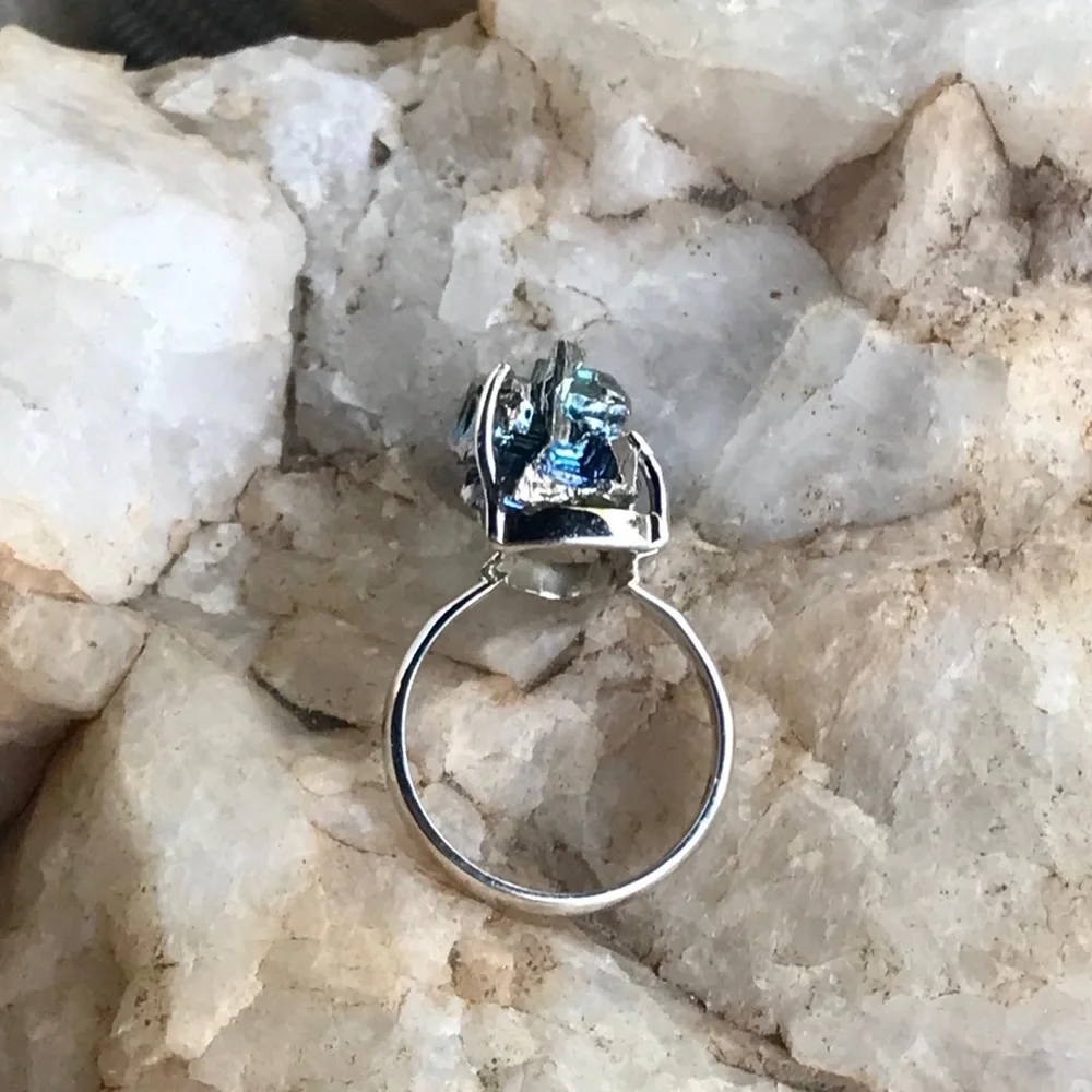 BISMUTH CRYSTAL 925 sterling silver ring size 7 - Picture 5 of 10